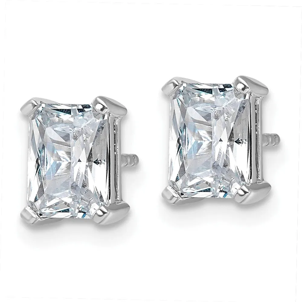 14k Gold 3 ct Radiant Lab Grown Diamond Stud Earrings VS Clarity, G-H Color