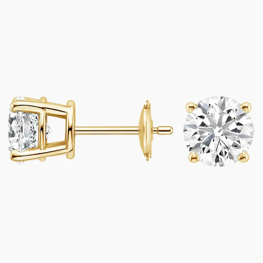 4ct tw LAB GROWN Diamond Earrings in 14kt Yellow gold