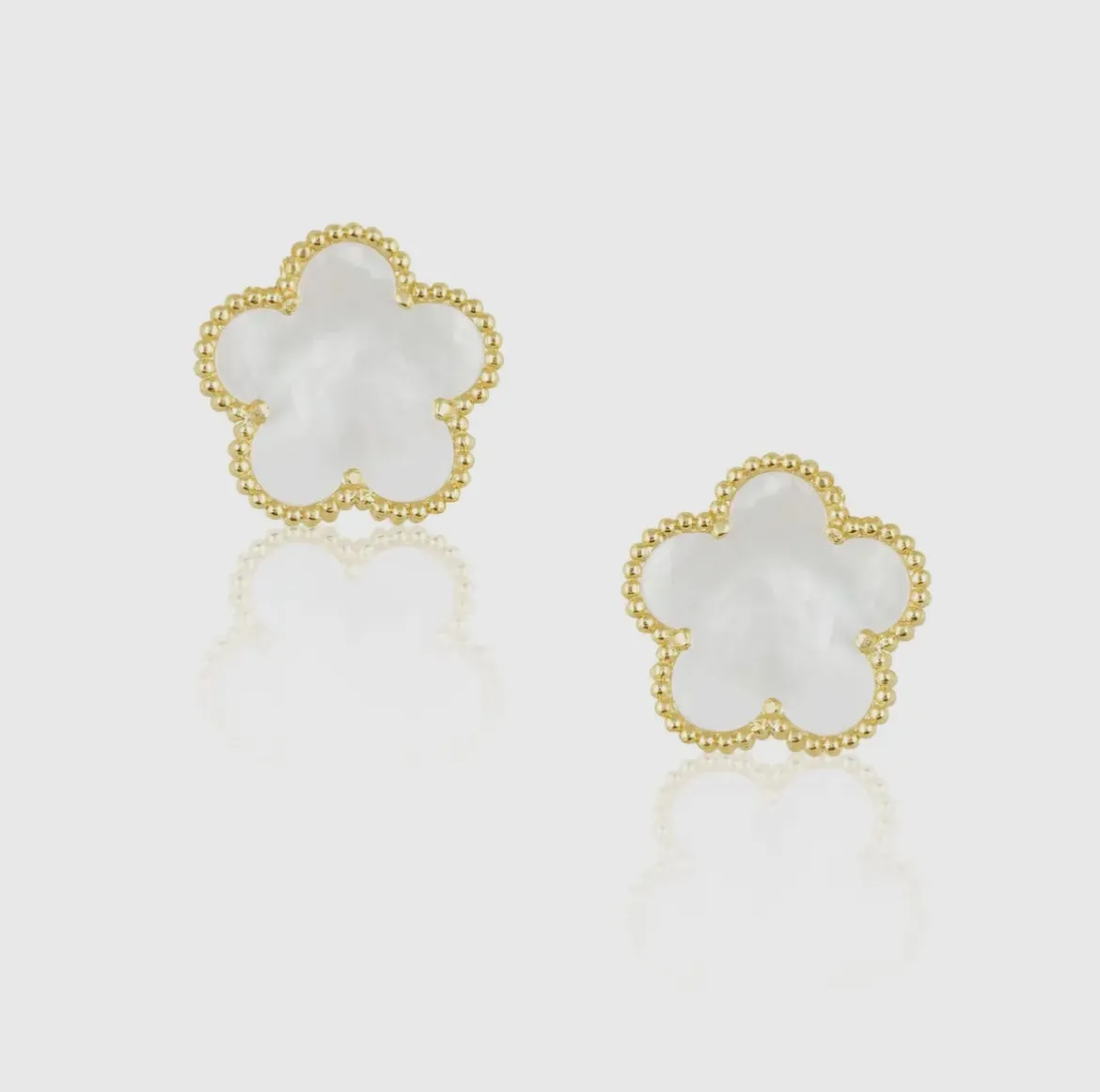 Adeline Mother of Pearl Clover Earrings