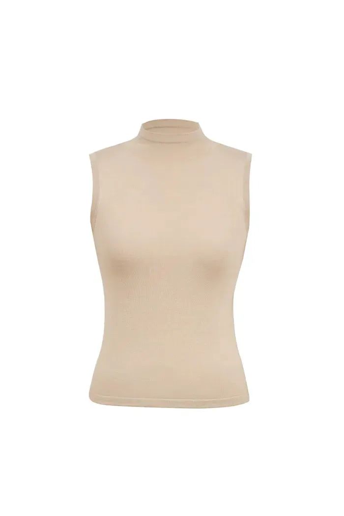 Anya Turtle Neck Tank Top in Viscose Blend