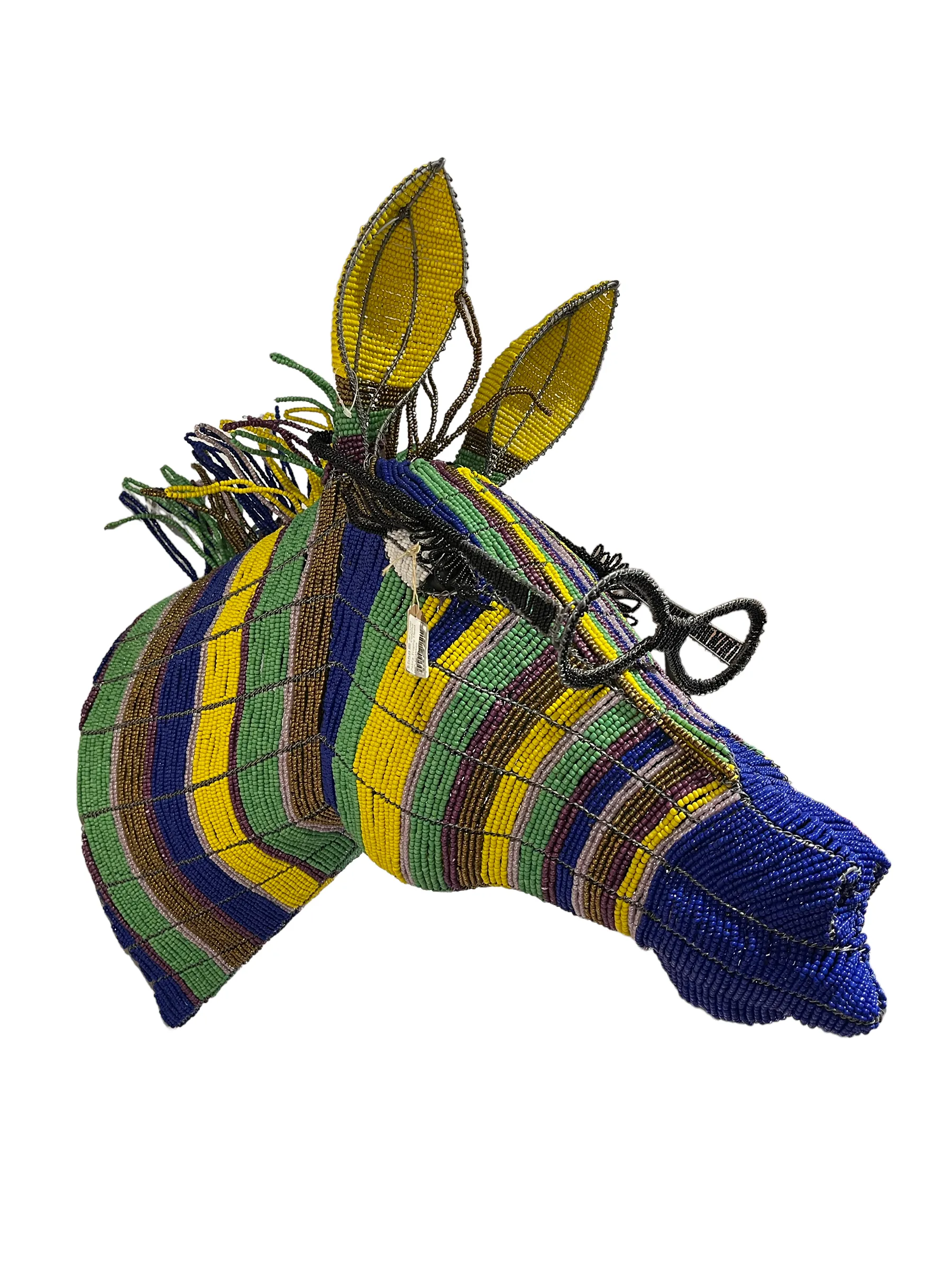 Colorful Zebra Trophy Head with Glasses