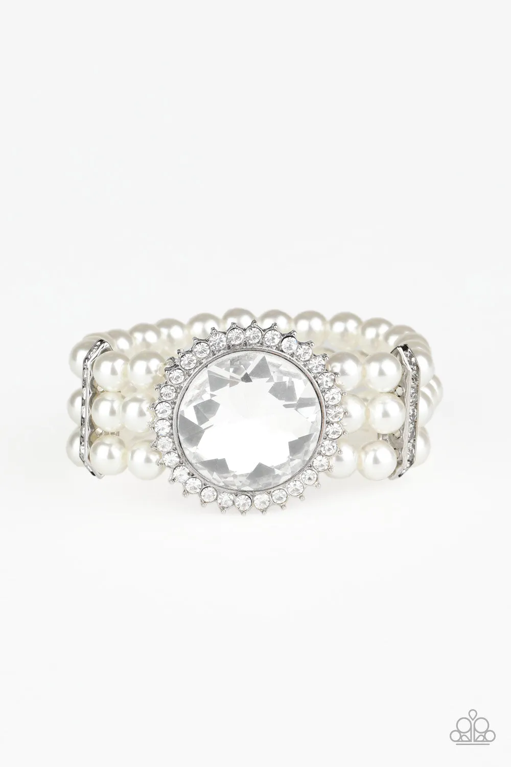 Paparazzi Bracelet ~ Speechless Sparkle - White